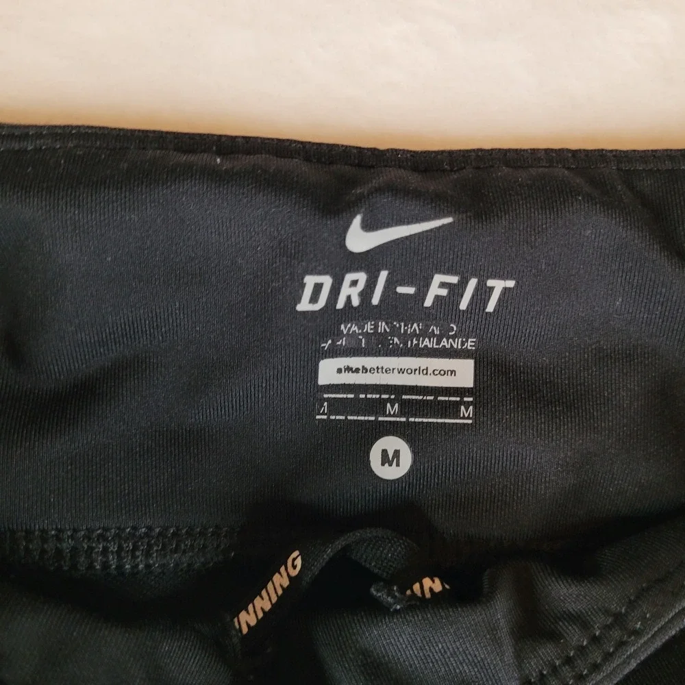 Nike Dri Fit Womens Black Running Athletic Pants Zip Ankle M